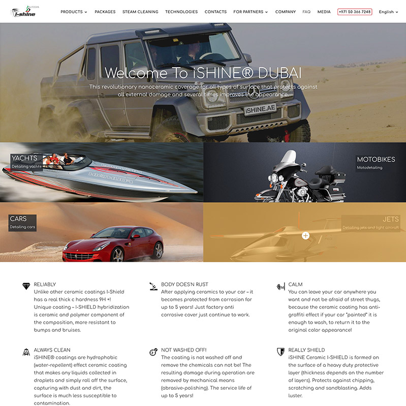 iShine Dubai desktop website