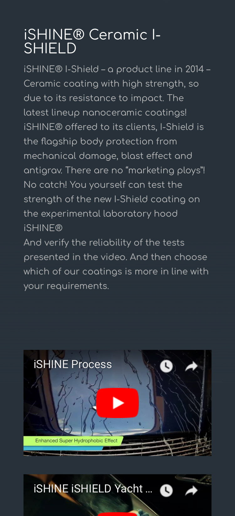 iShine Dubai mobile website