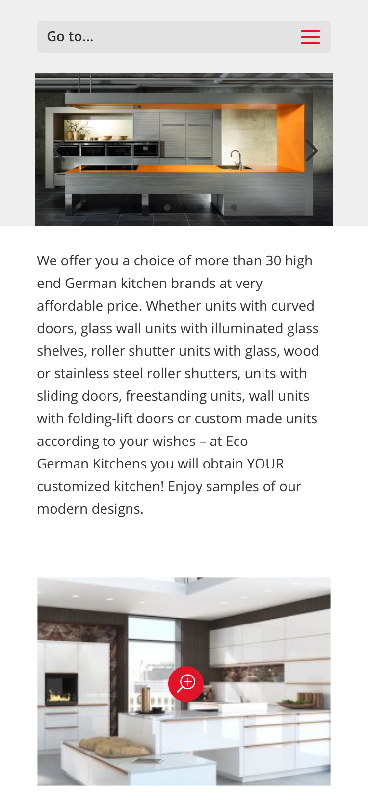 Eco German Kitchens mobile website