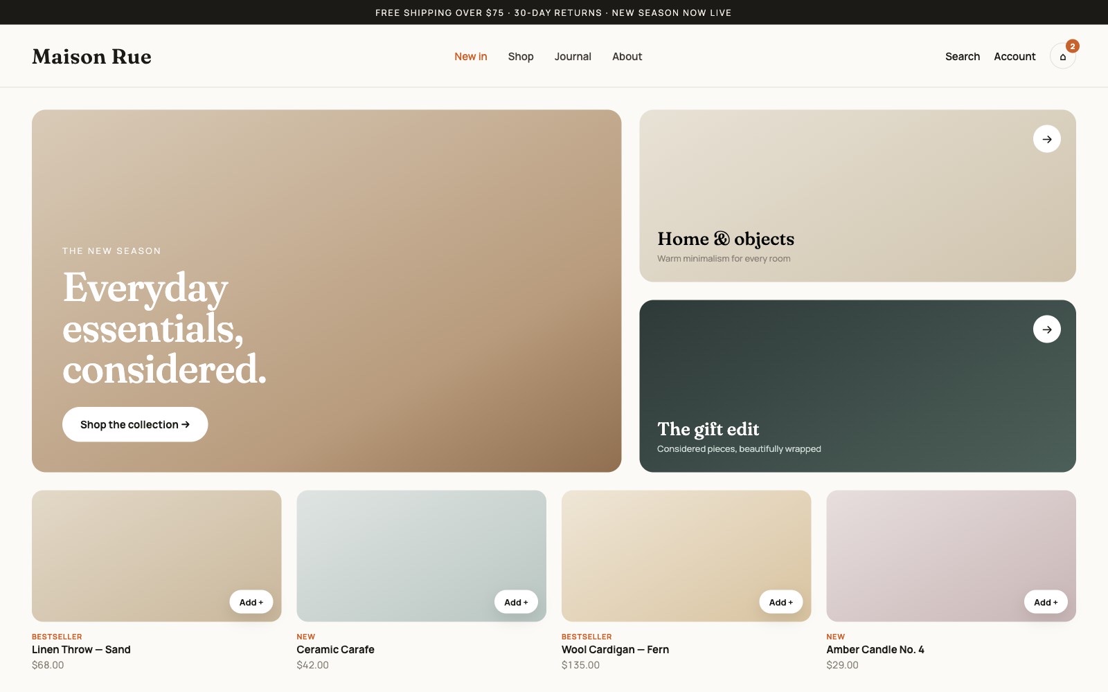 A premium Shopify storefront built by Orange Sky