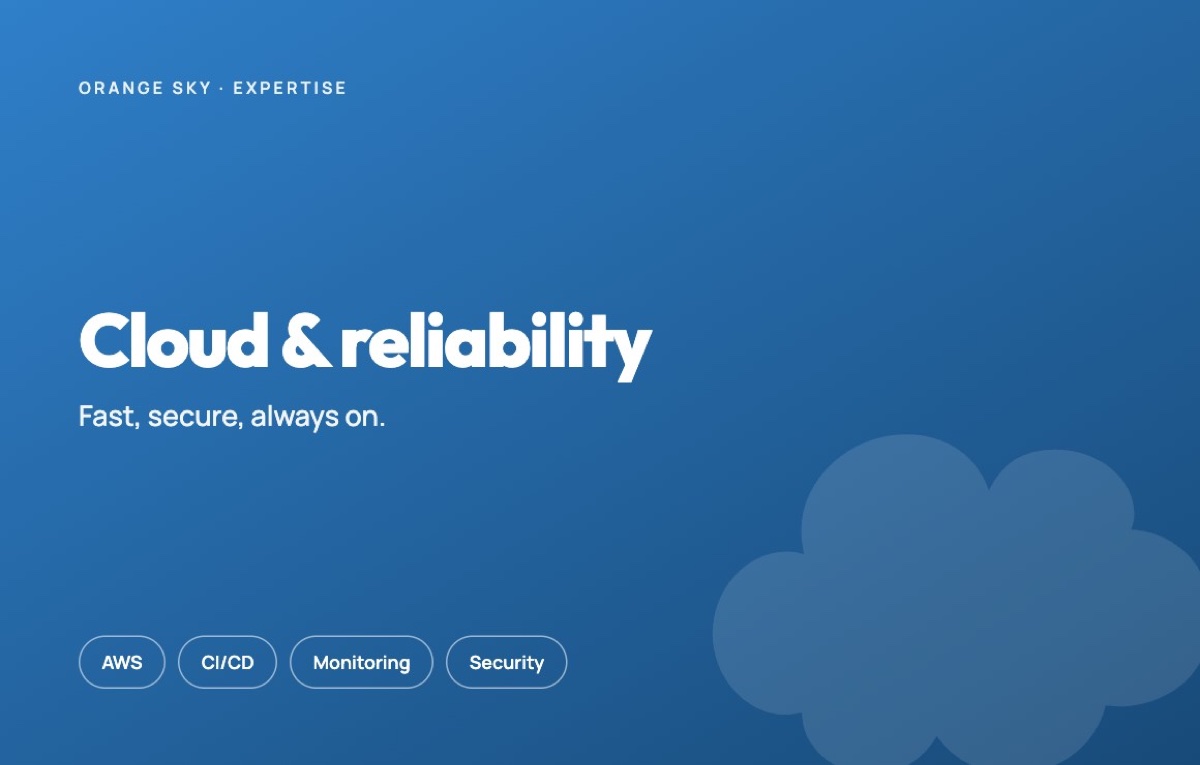 Cloud, DevOps & site reliability — Orange Sky, Orange County CA