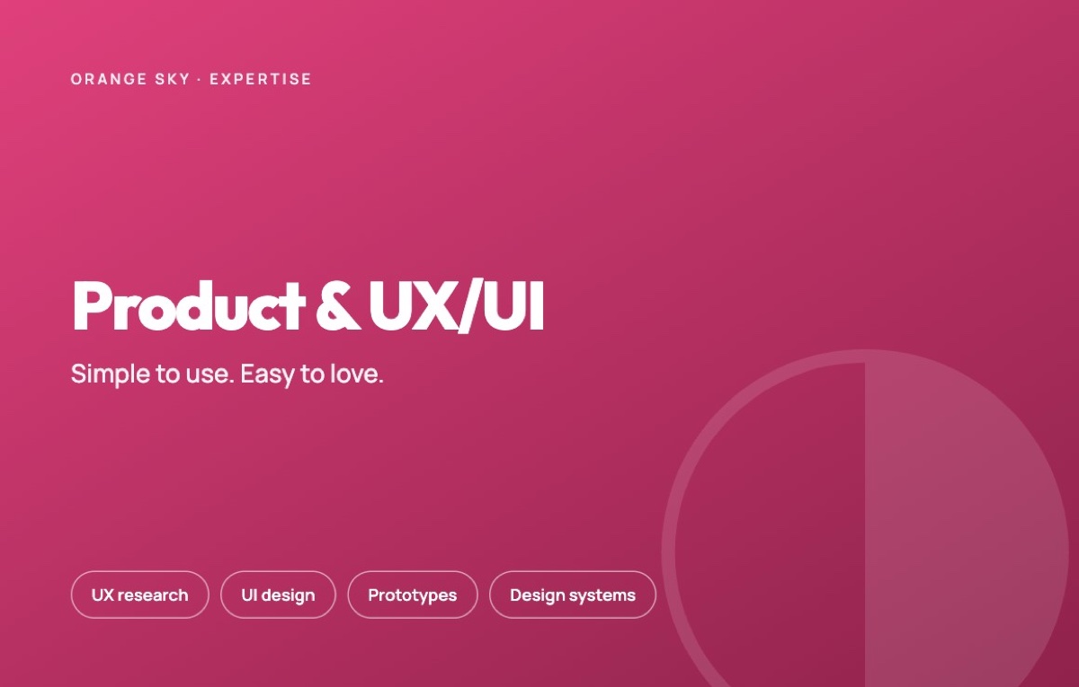 Product design — UX/UI & design systems — Orange Sky, Orange County CA