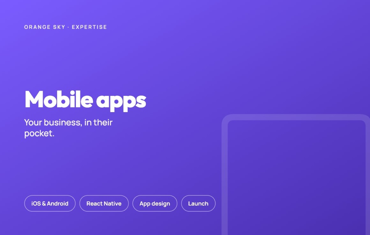 Mobile app development for iOS & Android — Orange Sky, Orange County CA