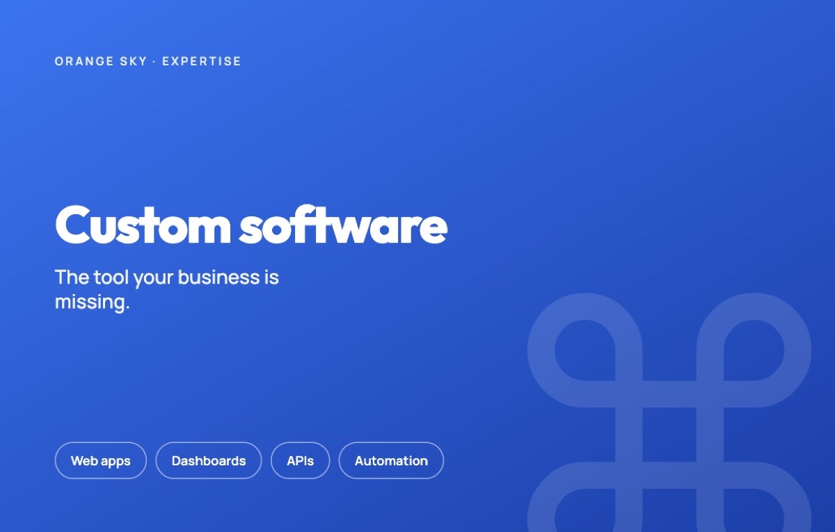 Custom software development — Orange Sky, Orange County CA